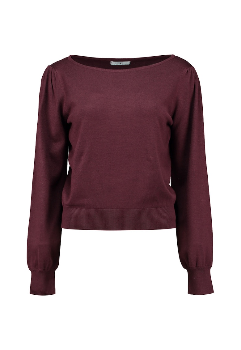 Pulovder cu decolte barcuta - Visiniu