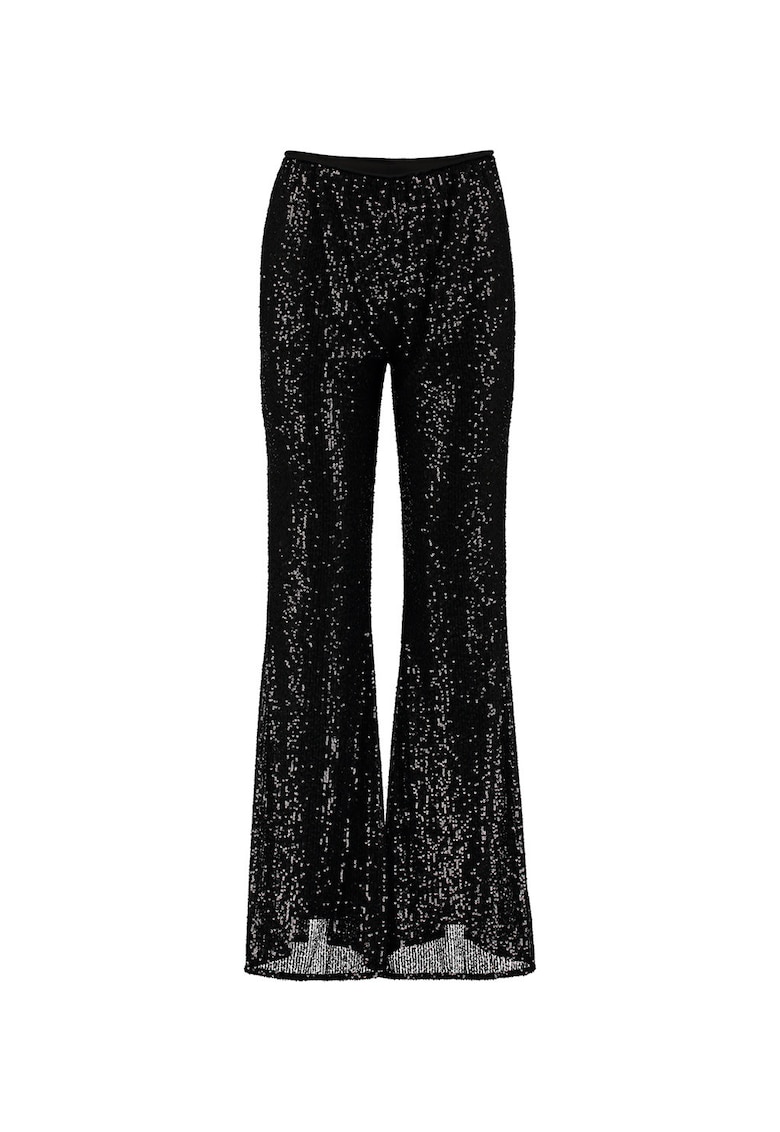 Pantaloni cu paiete si talie inalta