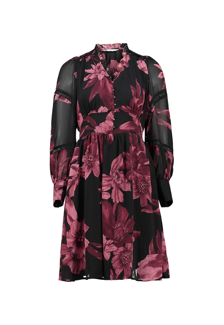 Rochie mini cu model floral si decolteu in V