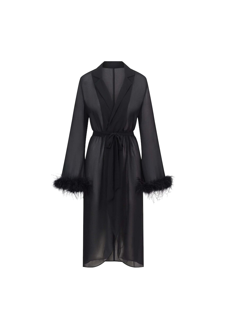 Rochie petrecuta cu garnituri din pene de strut