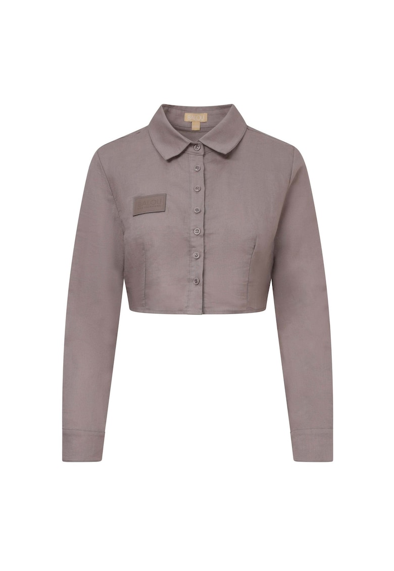 Camasa crop cu maneci lungi - Gri