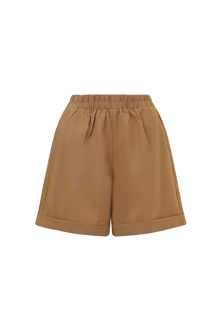 Pantaloni scurti din amestec de in cu talie elastica