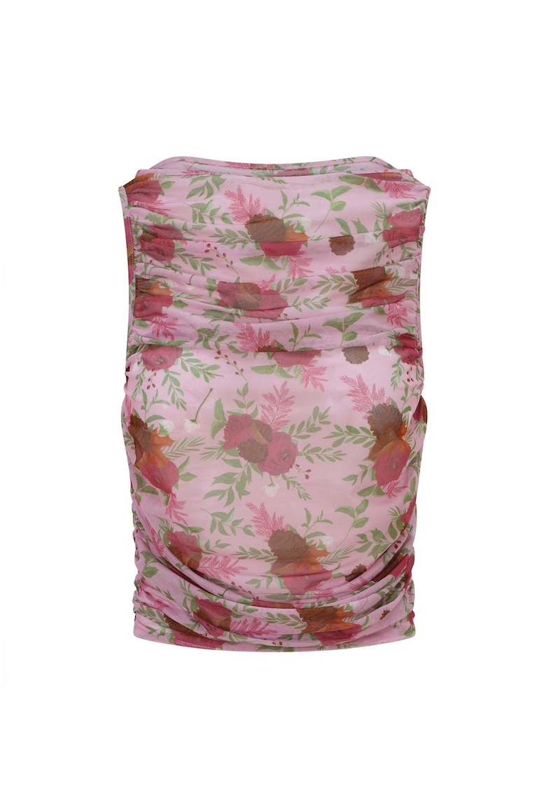 Top din tul cu model floral