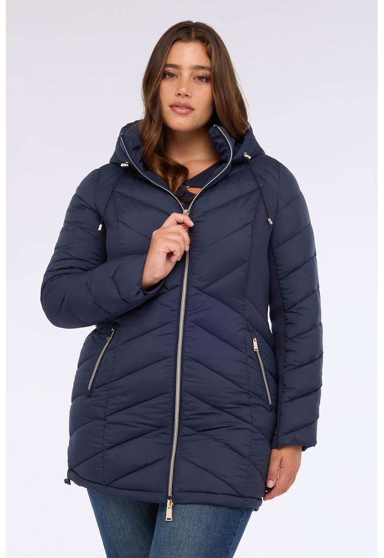 Geaca cu buzunare cu fermoar si gluga