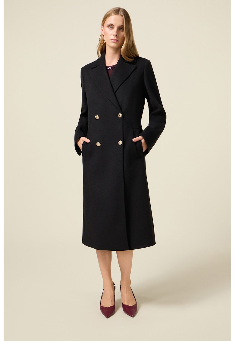 Palton lung cu doua randuri de nasturi