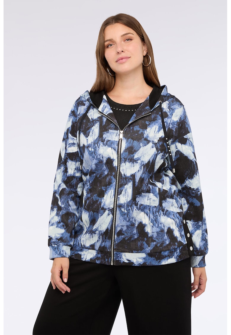 Hanorac din amestec de bumbac cu fermoar