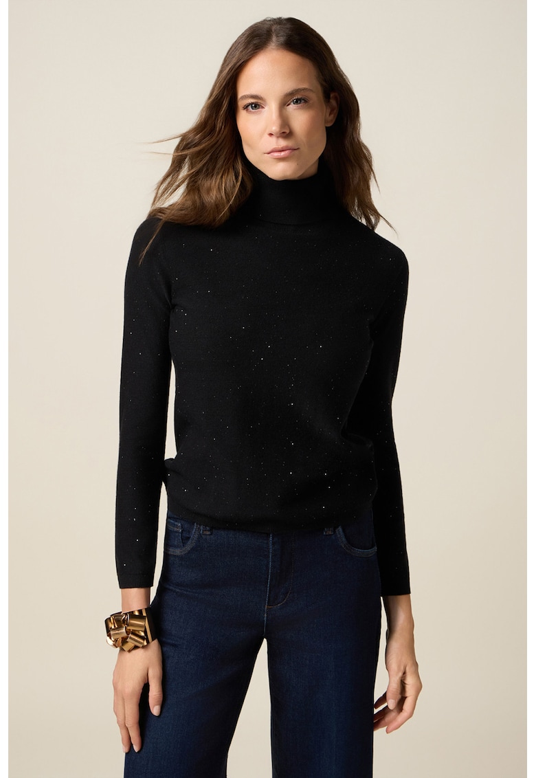 Pulover uni cu guler inalt