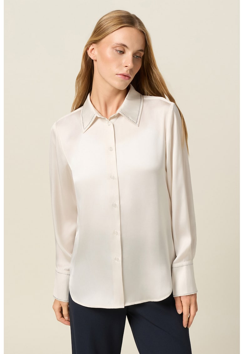 Camasa din satin cu mansete cu nasturi
