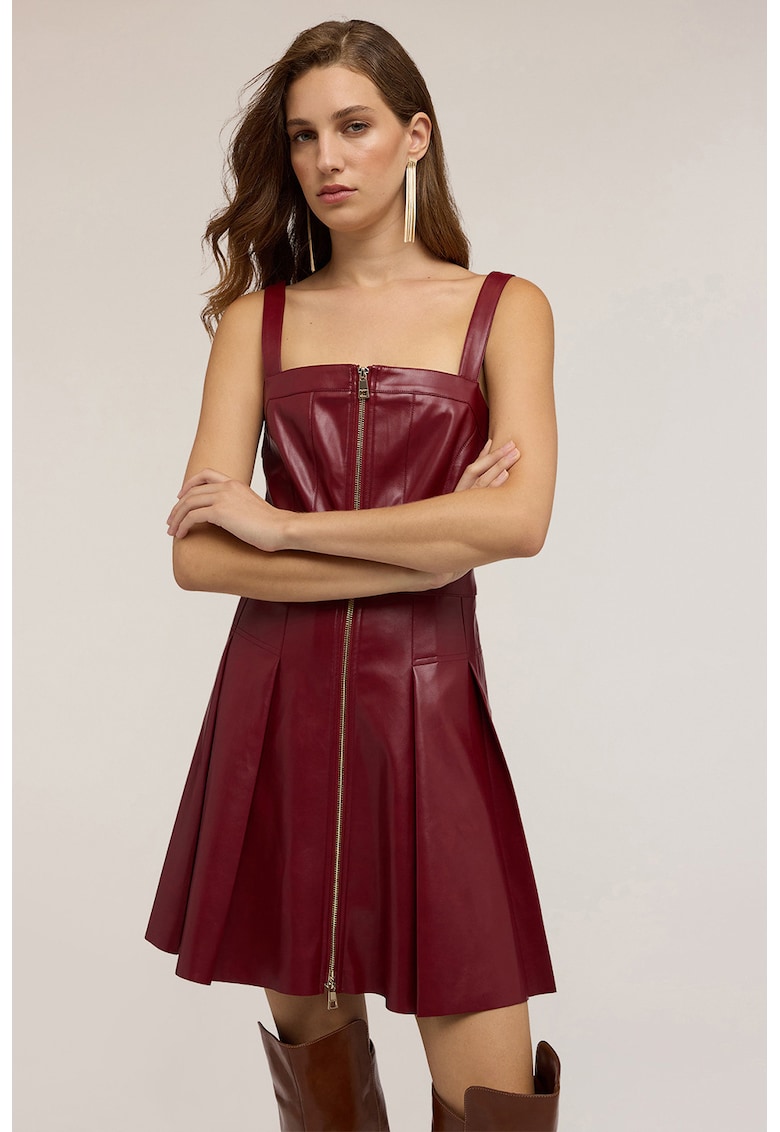 Rochie din piele ecologica cu fermoar