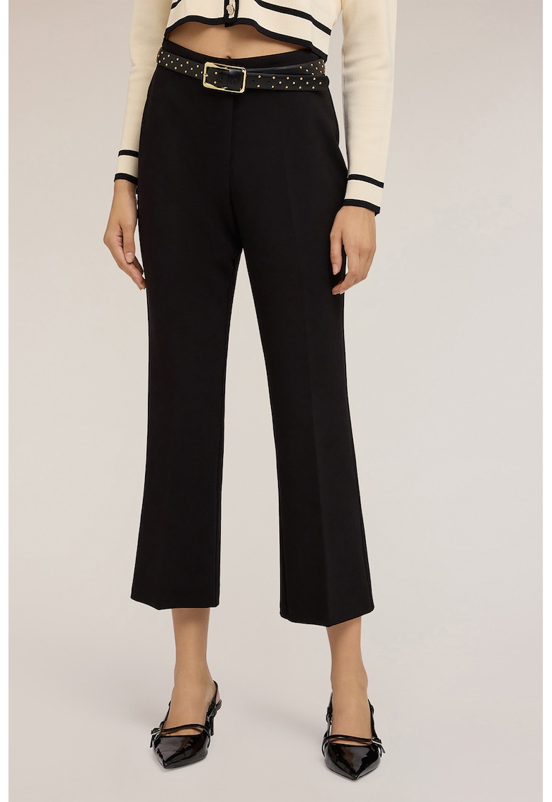 Pantaloni kick-flare cu talie inalta
