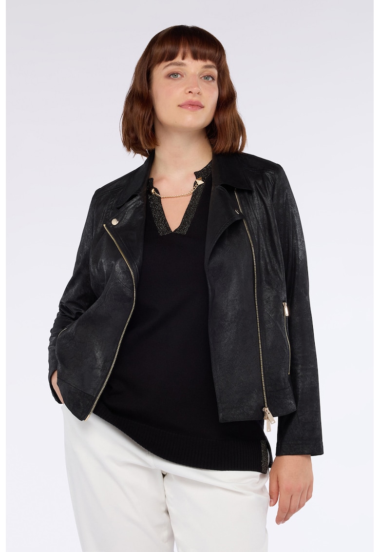 Jacheta de piele ecologica cu fermoar