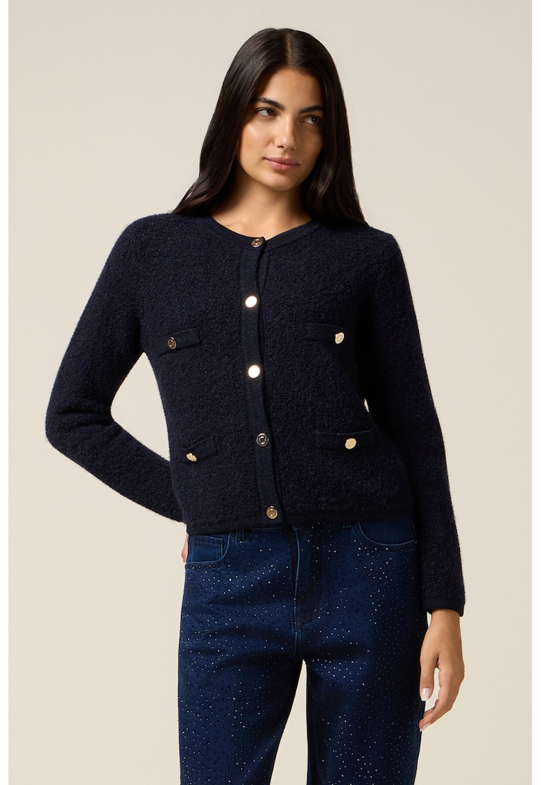 Pulover crop cu nasturi