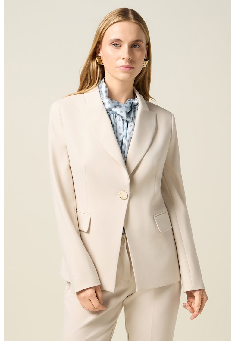 Sacou uni cu buzunare cu clapa