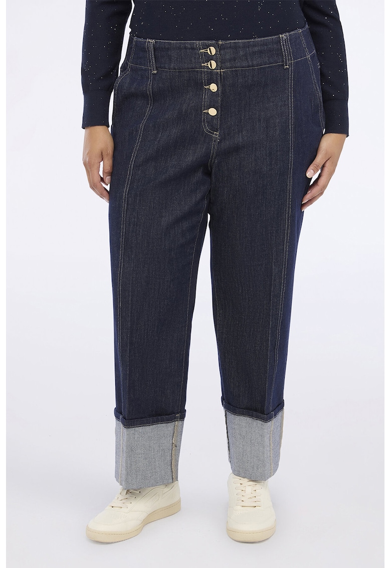 Blugi cu terminatie pliabila - Bleumarin