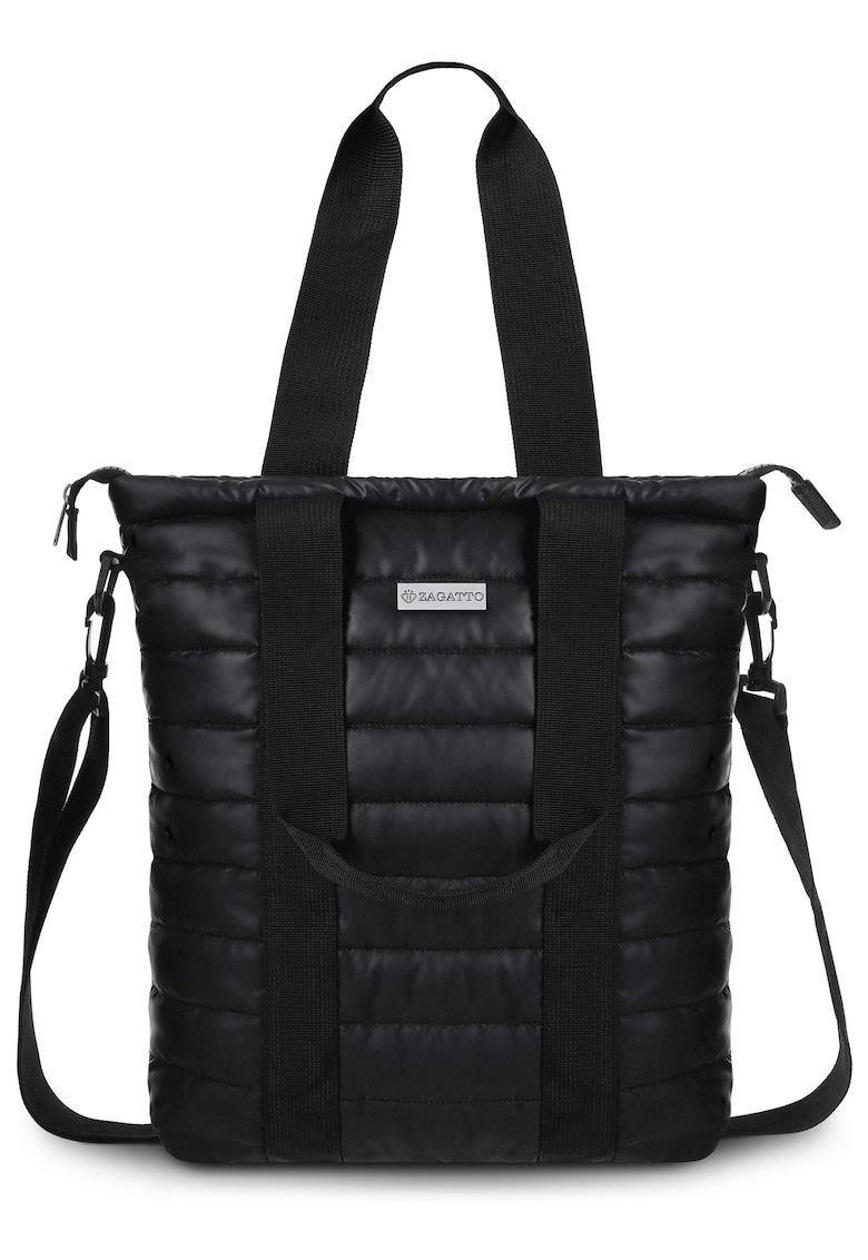 Geanta dama umar - Neagra - Shopper - Matlasata - Dimensiuni 40x36x10 cm - ZG739