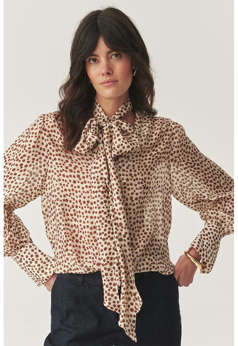 Bluza cu buline si funda din panglici