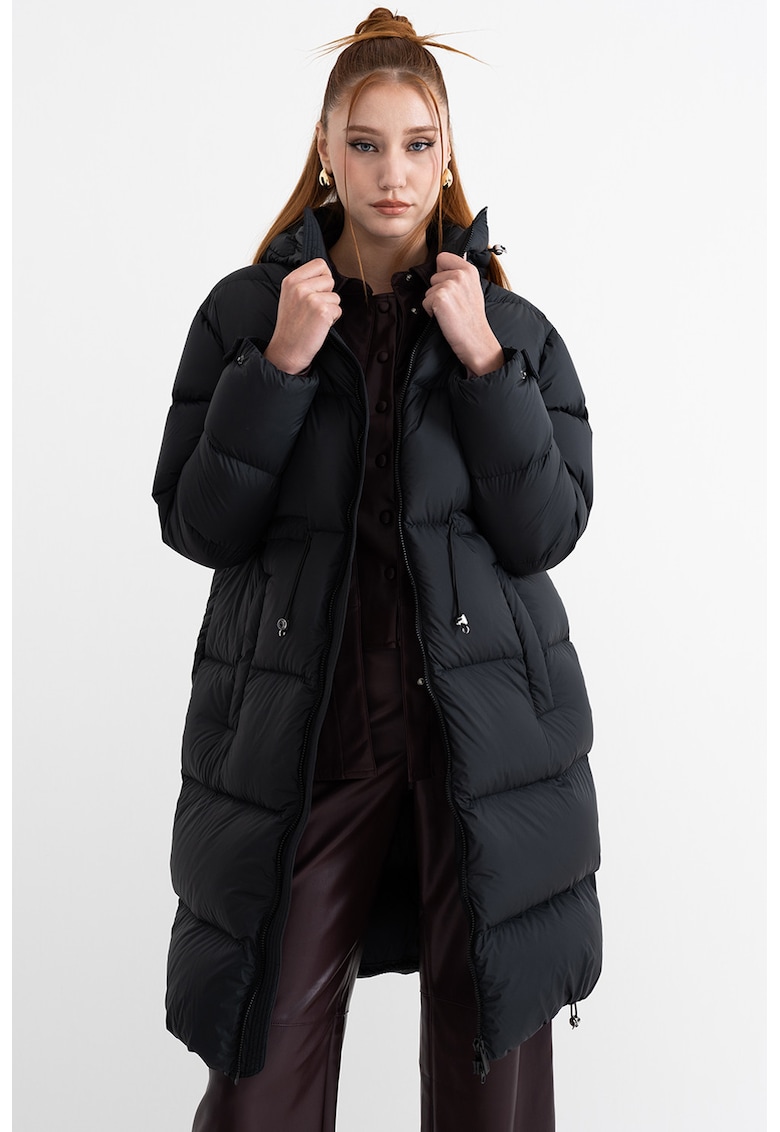 Jacheta lunga cu gluga