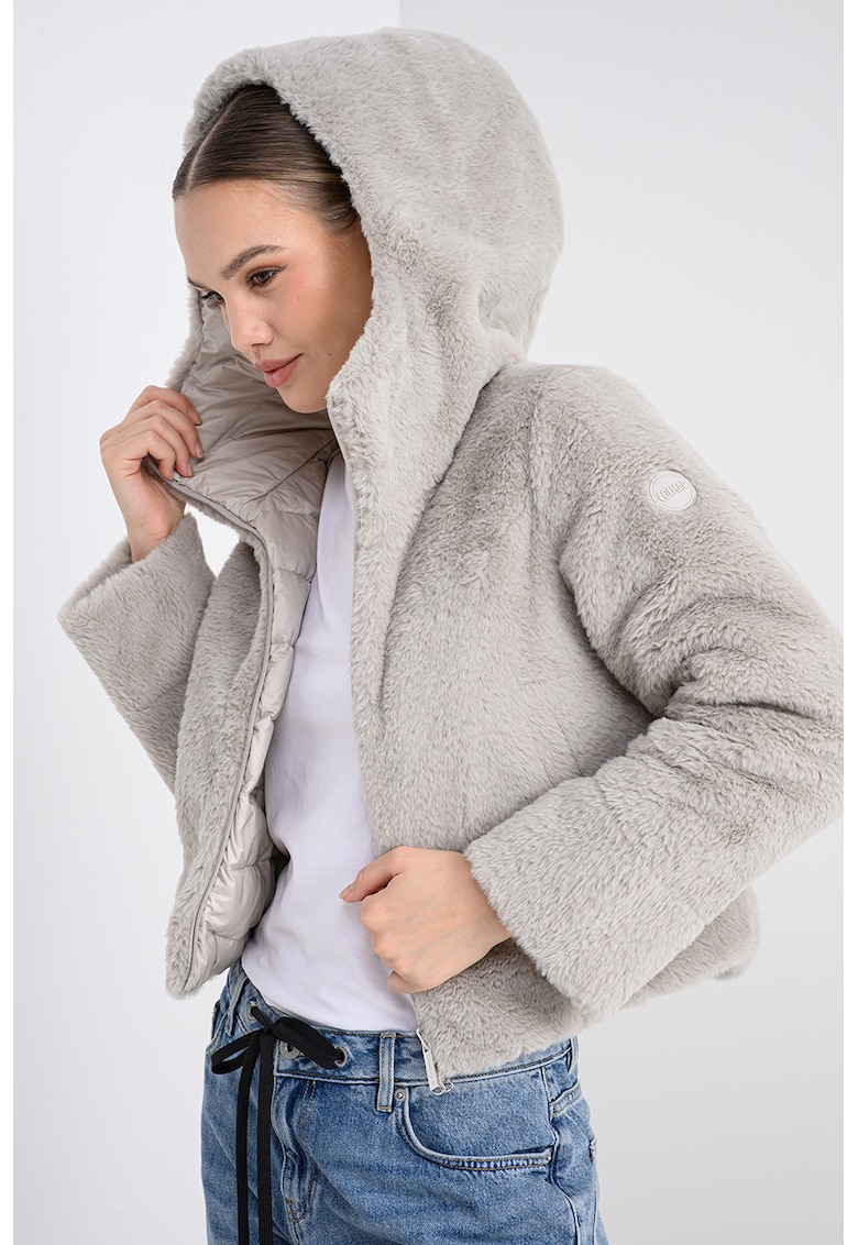 Geaca reversibila cu umplutura de puf si gluga