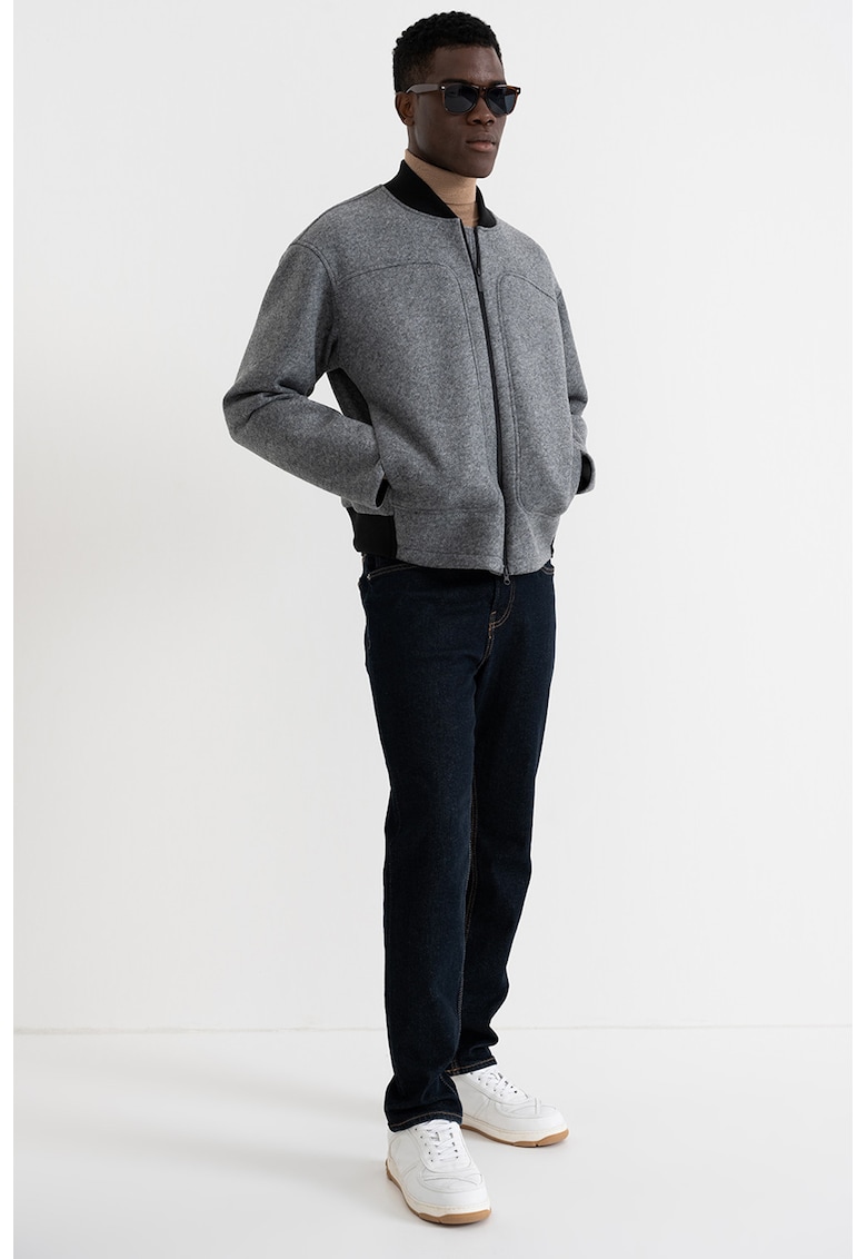 Jacheta din amestec de lana cu fermoar