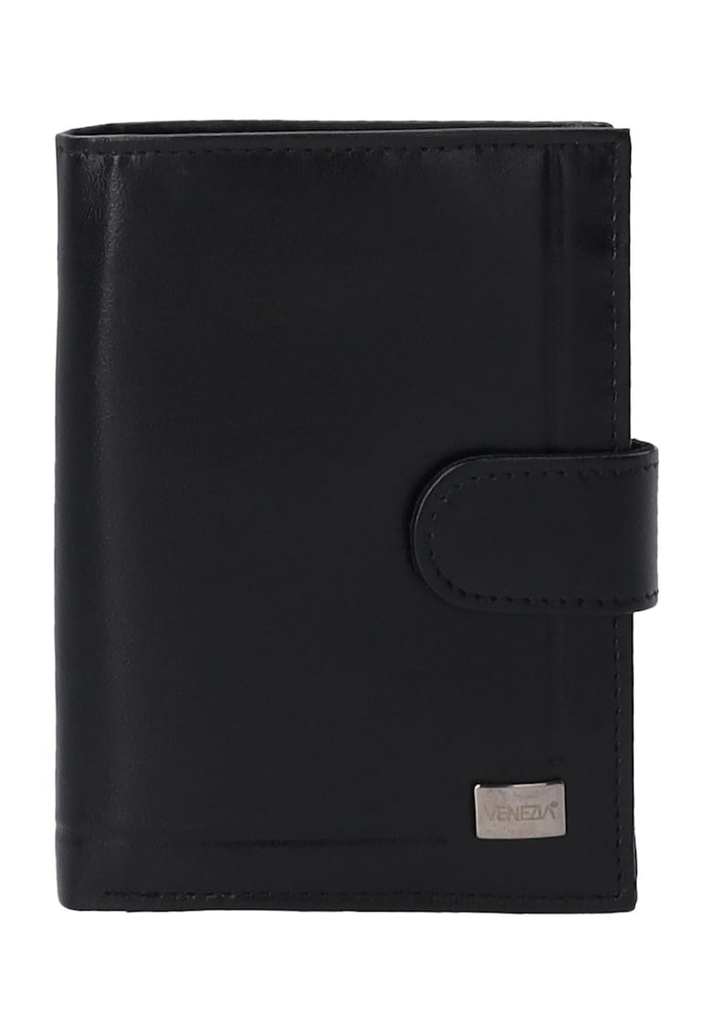 Portofel barbati -  piele naturala - negru - 9.5x13x2.5cm