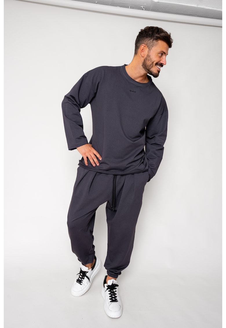 Set Flex Bluza Oversized si pantalon Baggy Grey Anthracite 18052