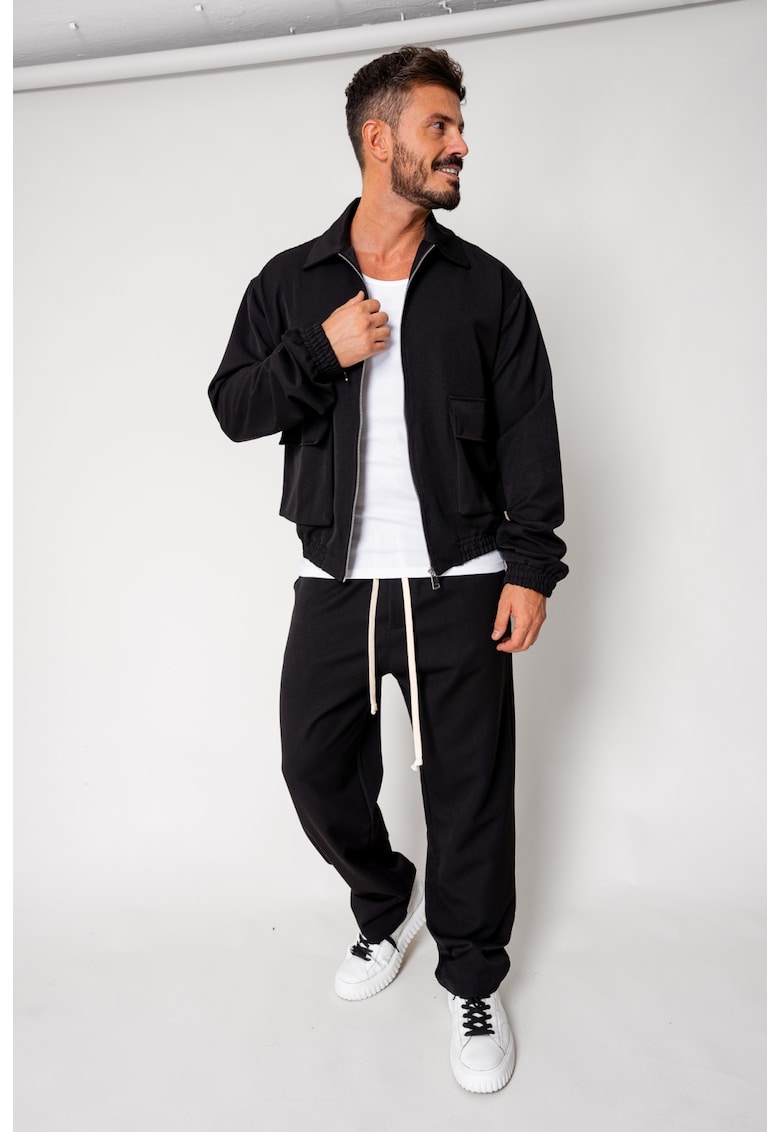 Set Dario Jacheta cu fermoar si pantalon lung Black 18182