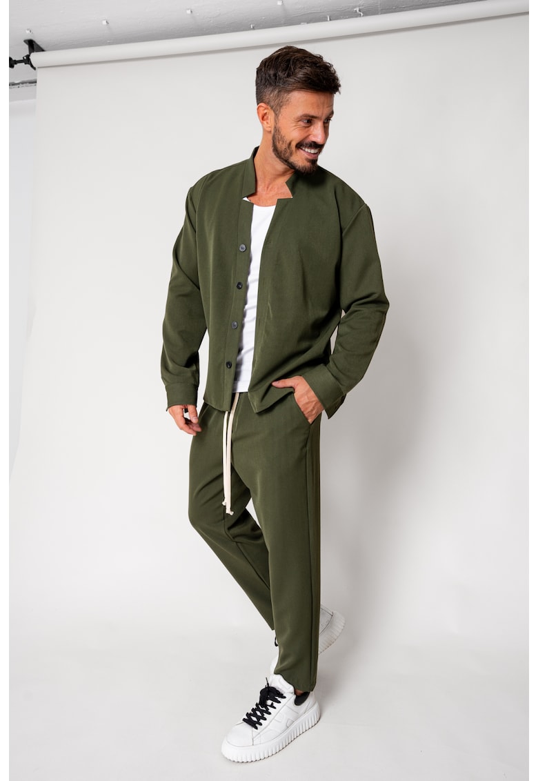 Set Como Camasa V-cut si pantaloni lungi Kaki 18209 - Kaki