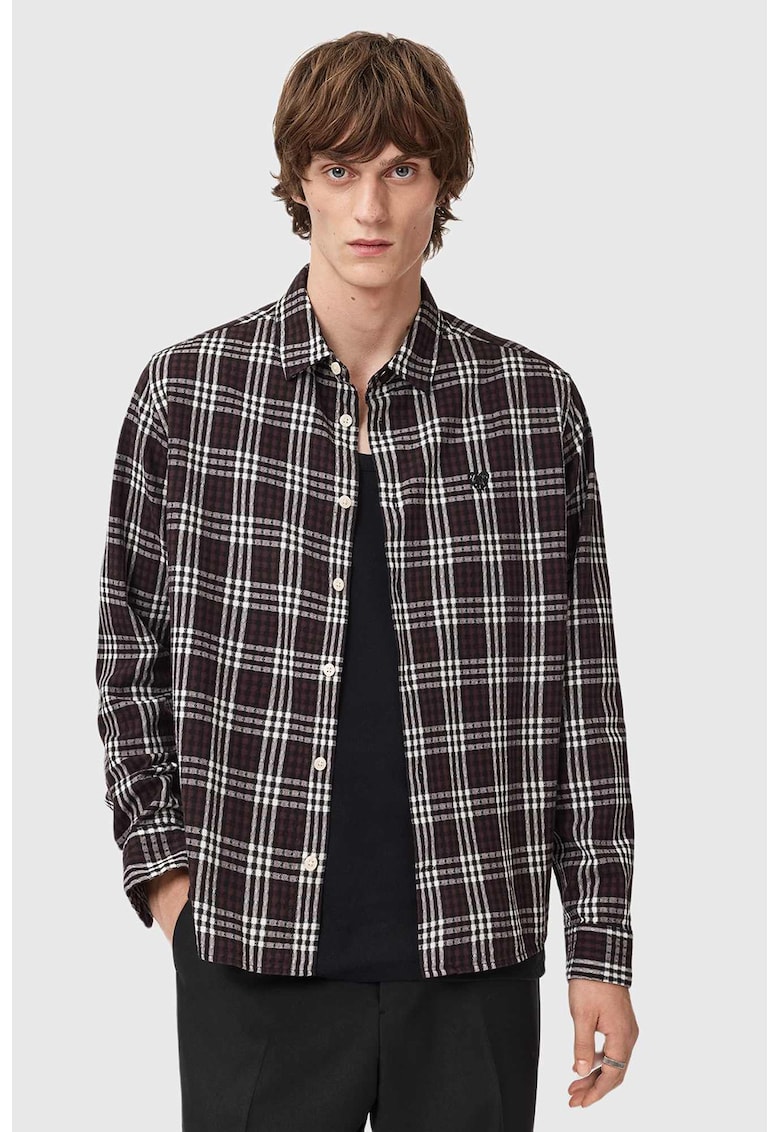 Camasa in carouri cu guler clasic