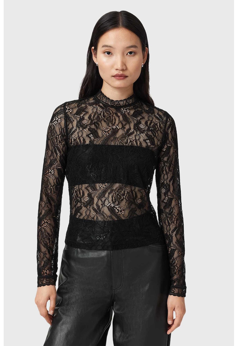 Bluza din dantela cu guler scurt Aria