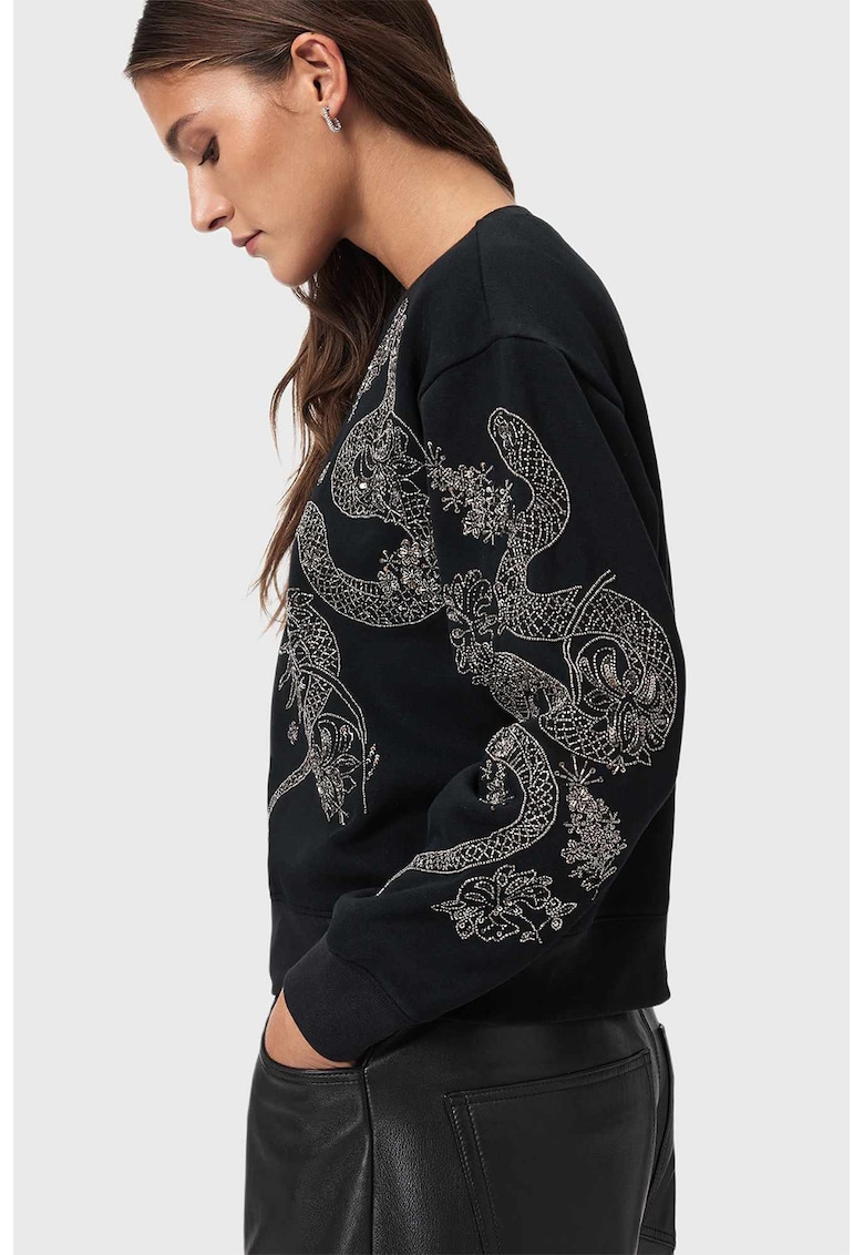 Bluza de trening cu aplicatie cu margele Cecile