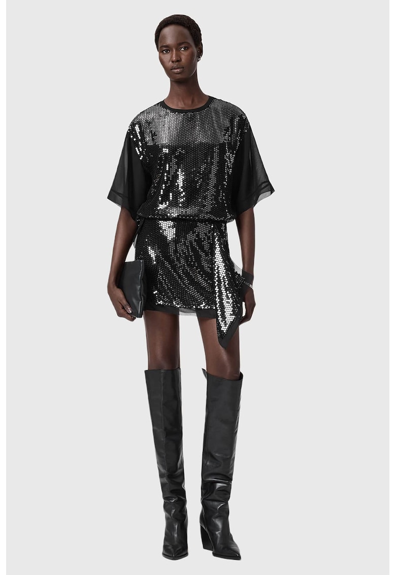 AllSaints Fusta cu talie inalta Fonsie - Negru