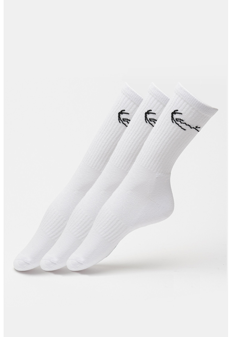 Set de sosete din amestec de bumbac cu logo - 3 perechi