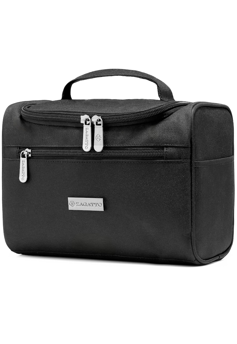 Geanta cosmetice - ® - Negra - Deschidere cufar - Agatator inclus - Universala - Multifunctionala - Impermeabila - Maner confortabil - Usoara - Spatioasa - 24x18x13cm - ZG908