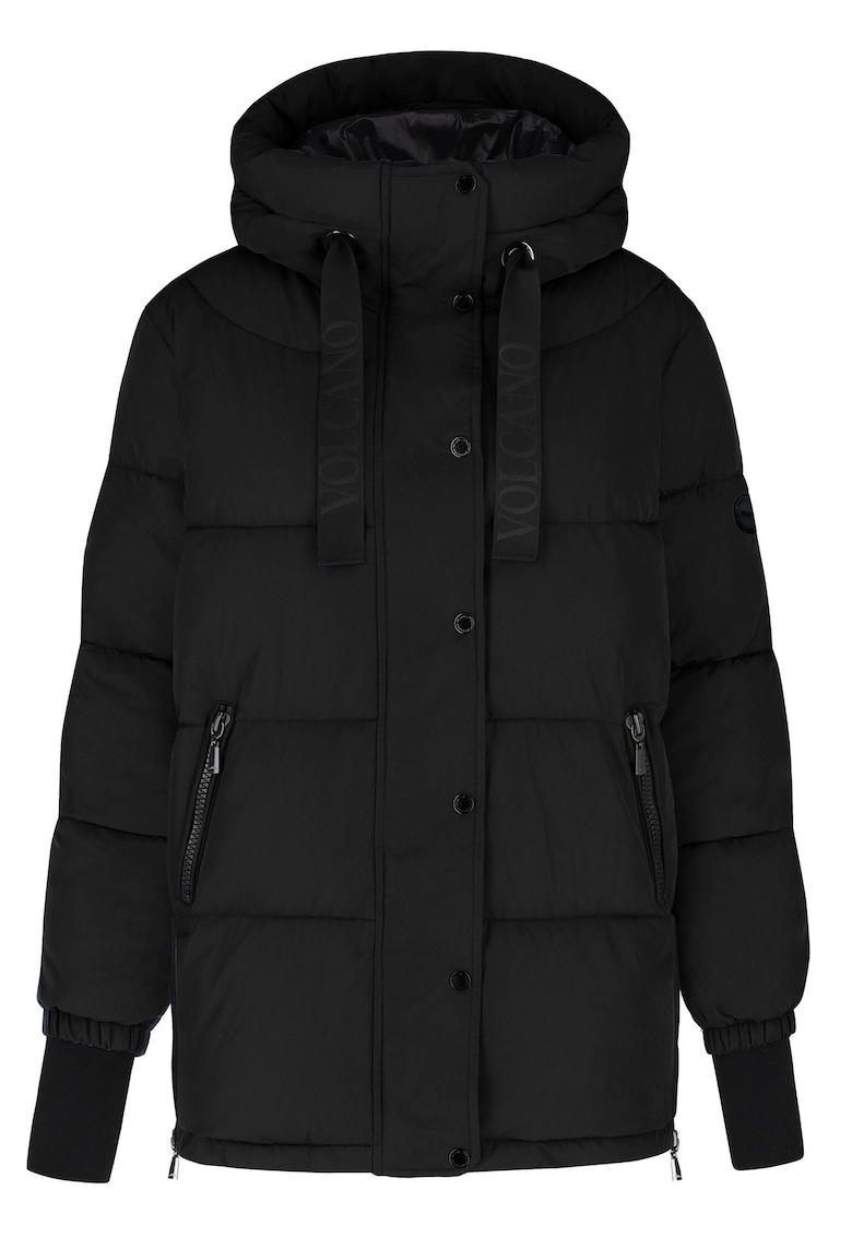 Geaca de iarna matlasata cu gluga - dama - fermoar bidirectional - J-Blis - Neagra