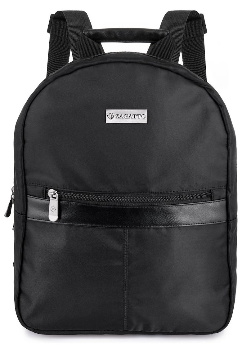 Rucsac dama - ® - Negru - Urban - Casual - Inchidere cu fermoar - Impermeabil - Bretele reglabile - Usor - Spatios - Nylon/Poliester - 31x25x10 cm - VILLA ECO - ZG624