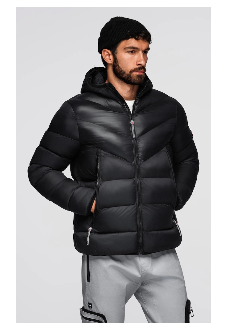 Jacheta matlasata moderna din materiale combinate  OM-JAHP-0303