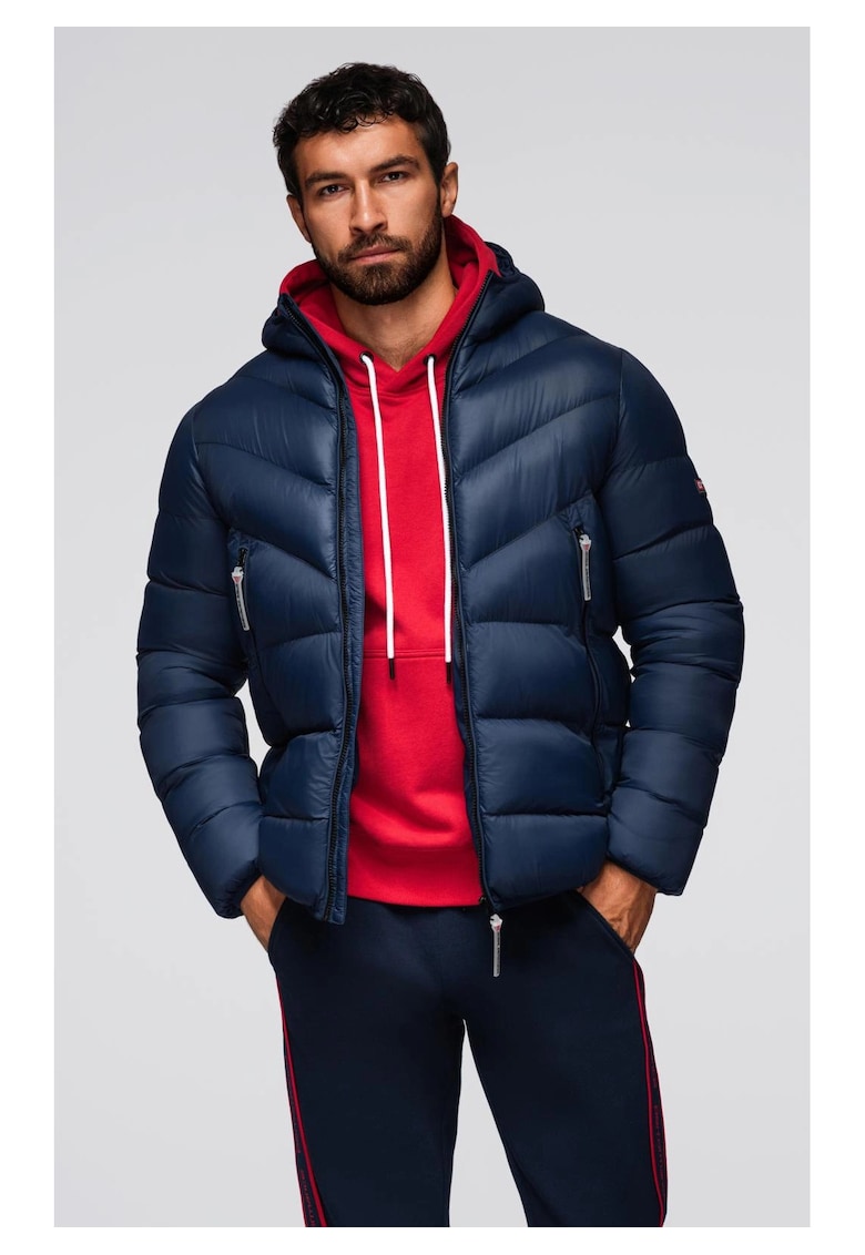 Jacheta matlasata moderna din materiale combinate  OM-JAHP-0303