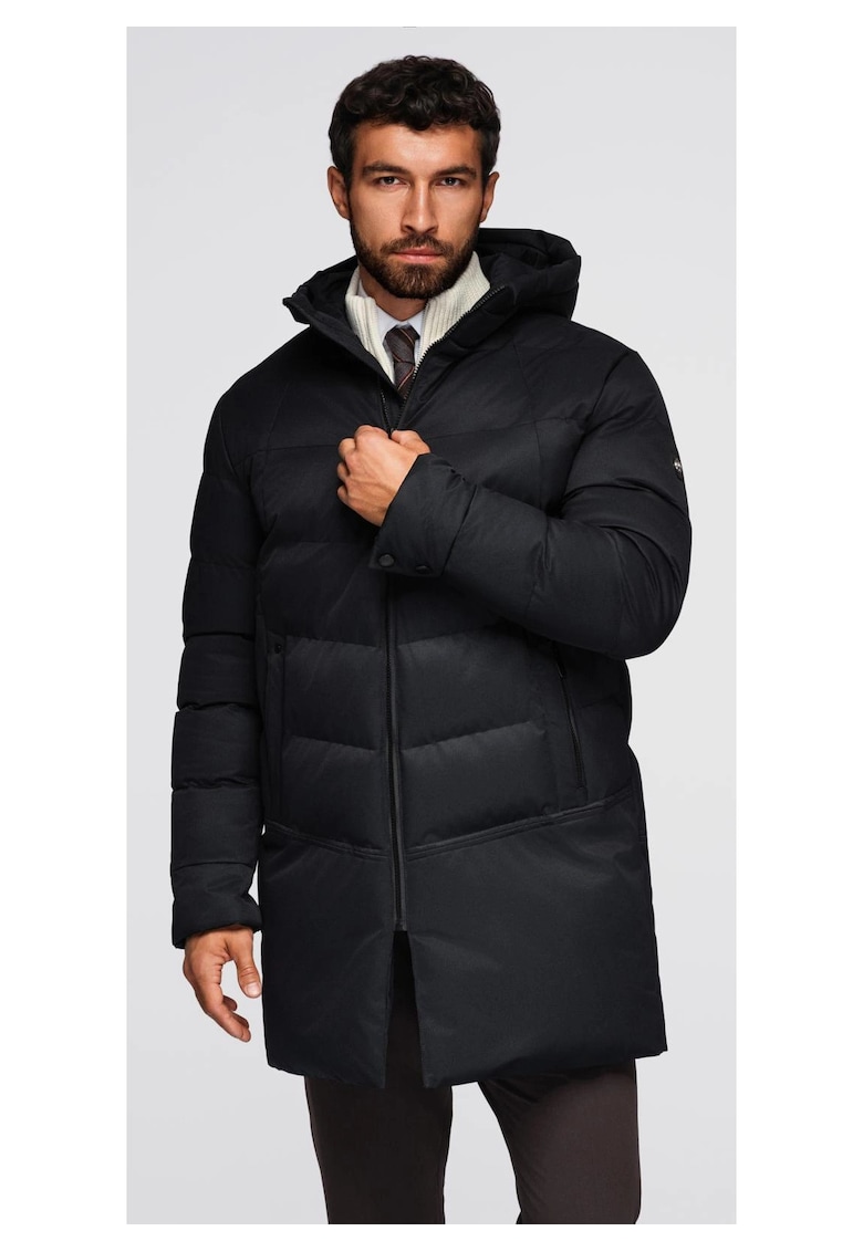 Geaca lunga matlasata cu gluga  OM-JALJ-0264