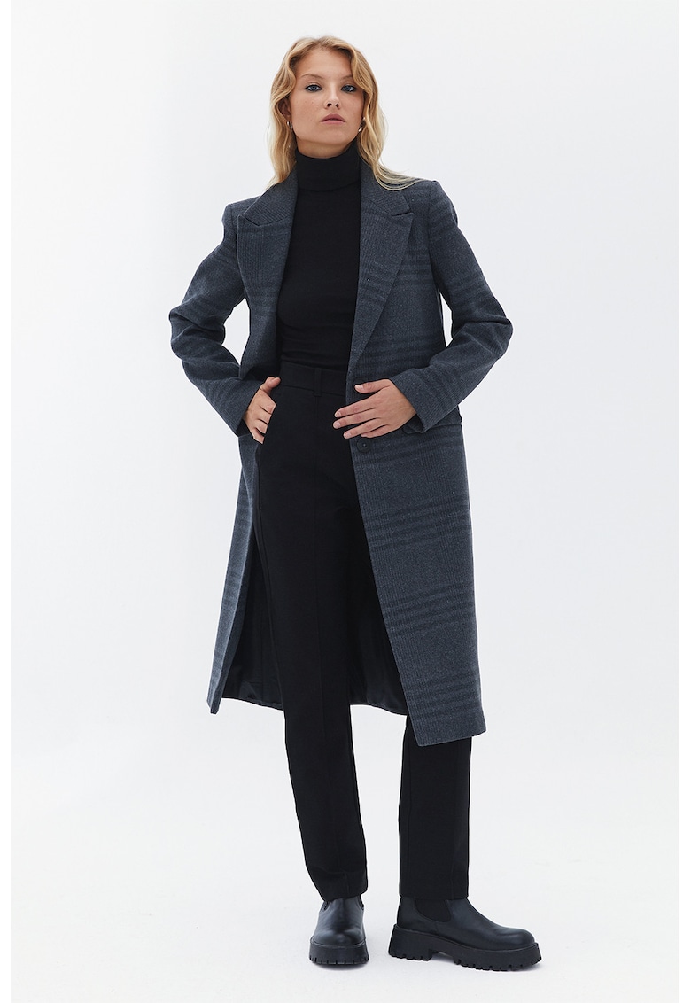 Palton lung din amestec de lana