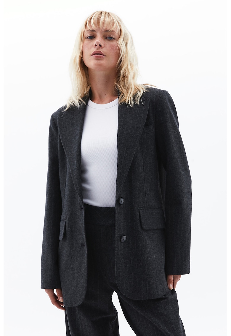 Sacou regular fit uni - Gri antracit