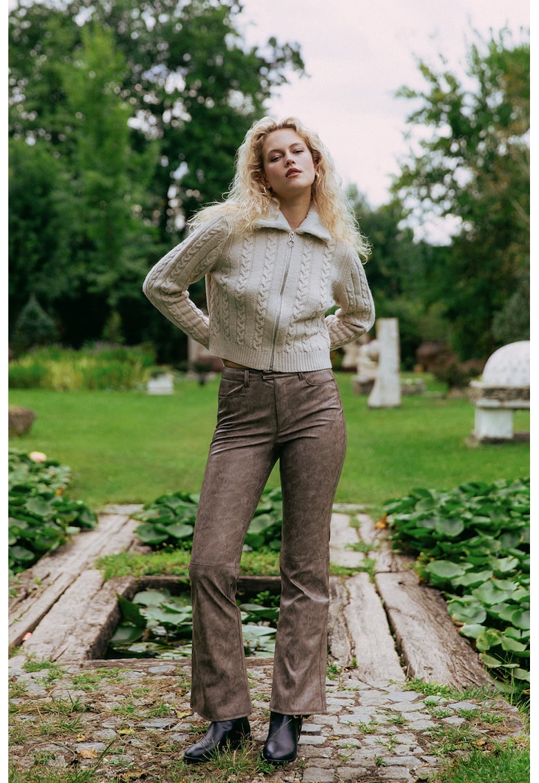 Pantaloni bootcut - Maro inchis