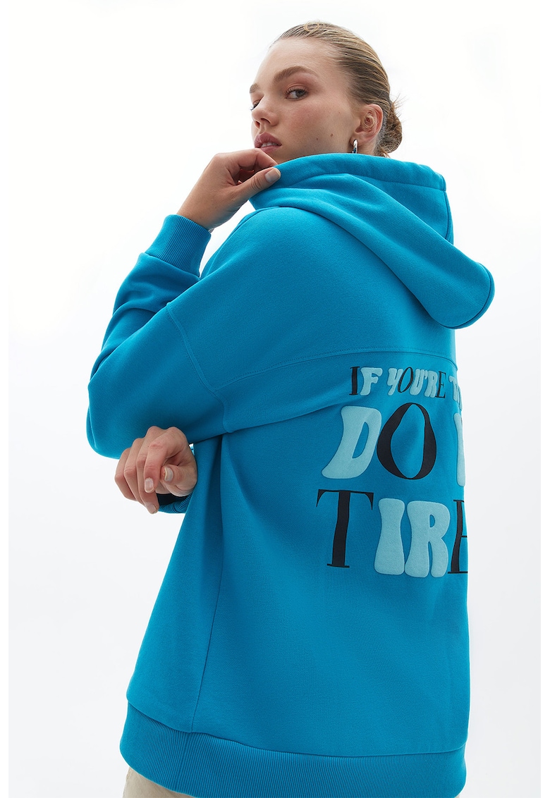 Hanorac cu maneci cazute - Albastru deschis