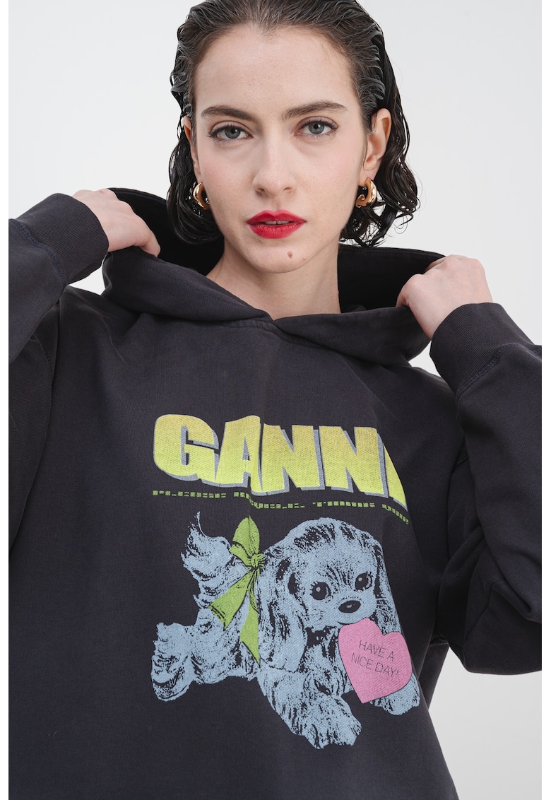 Hanorac de bumbac cu imprimeu grafic