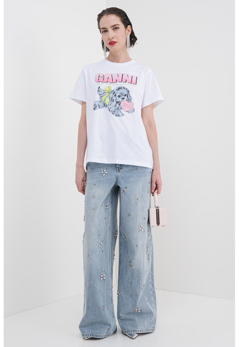 Tricou de bumbac cu imprimeu grafic Tricou de bumbac cu imprimeu grafic