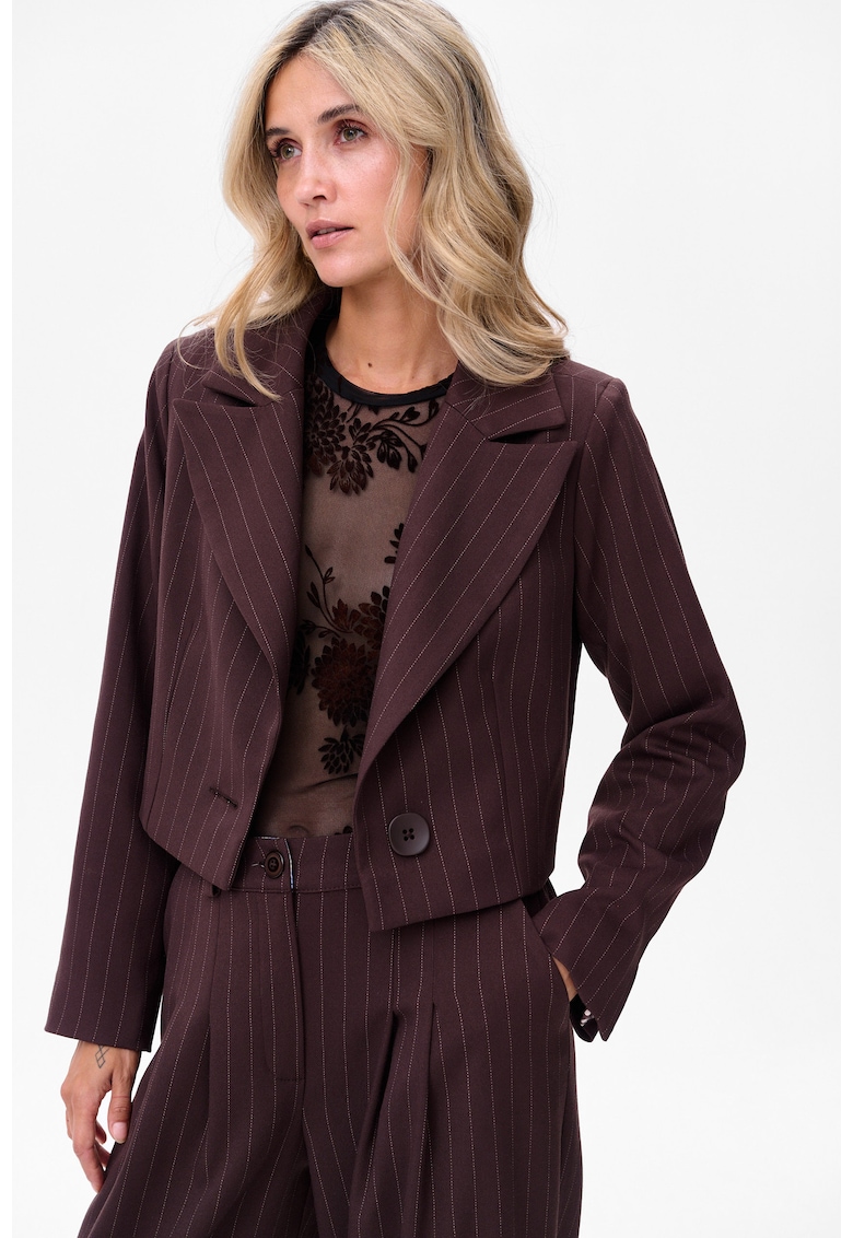 Sacou crop cu dungi fine Rika