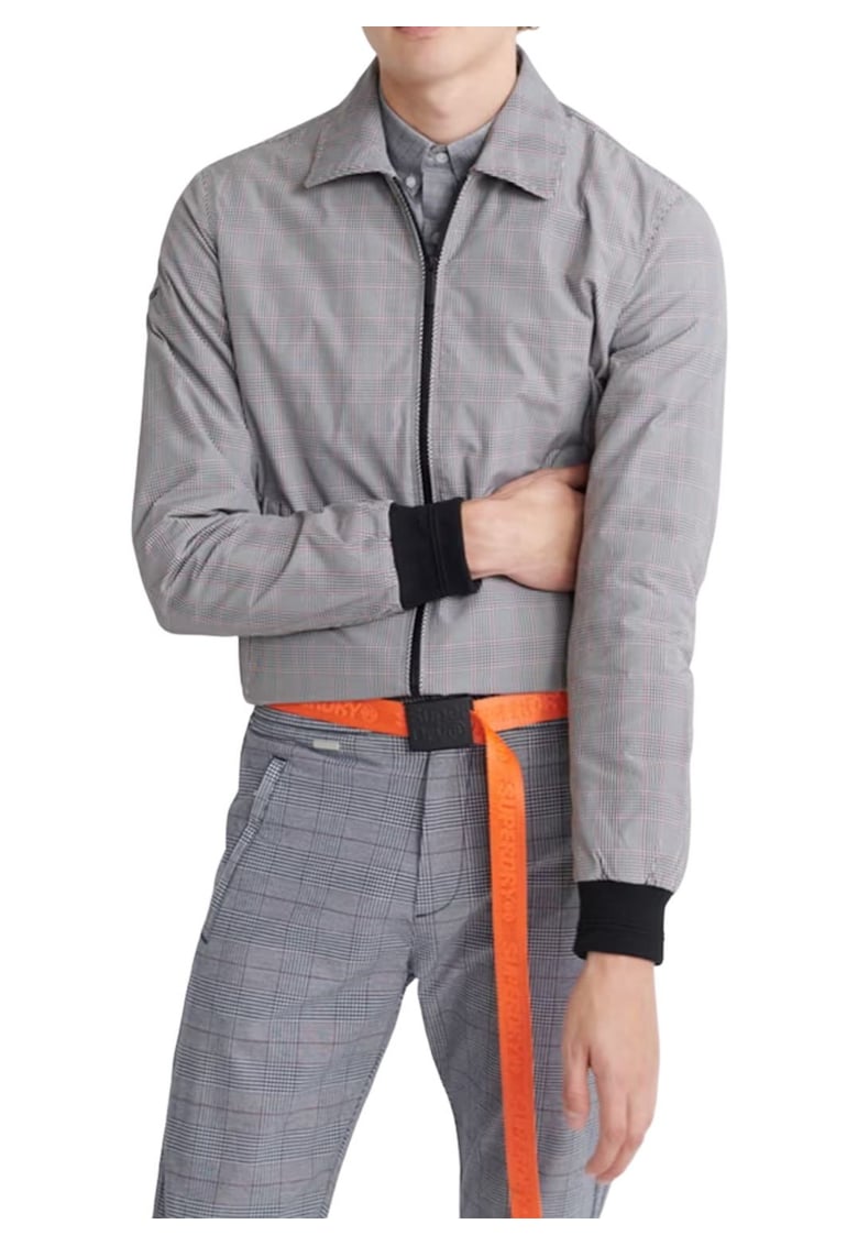 Jacheta cu imprimeu si buzunare oblice -