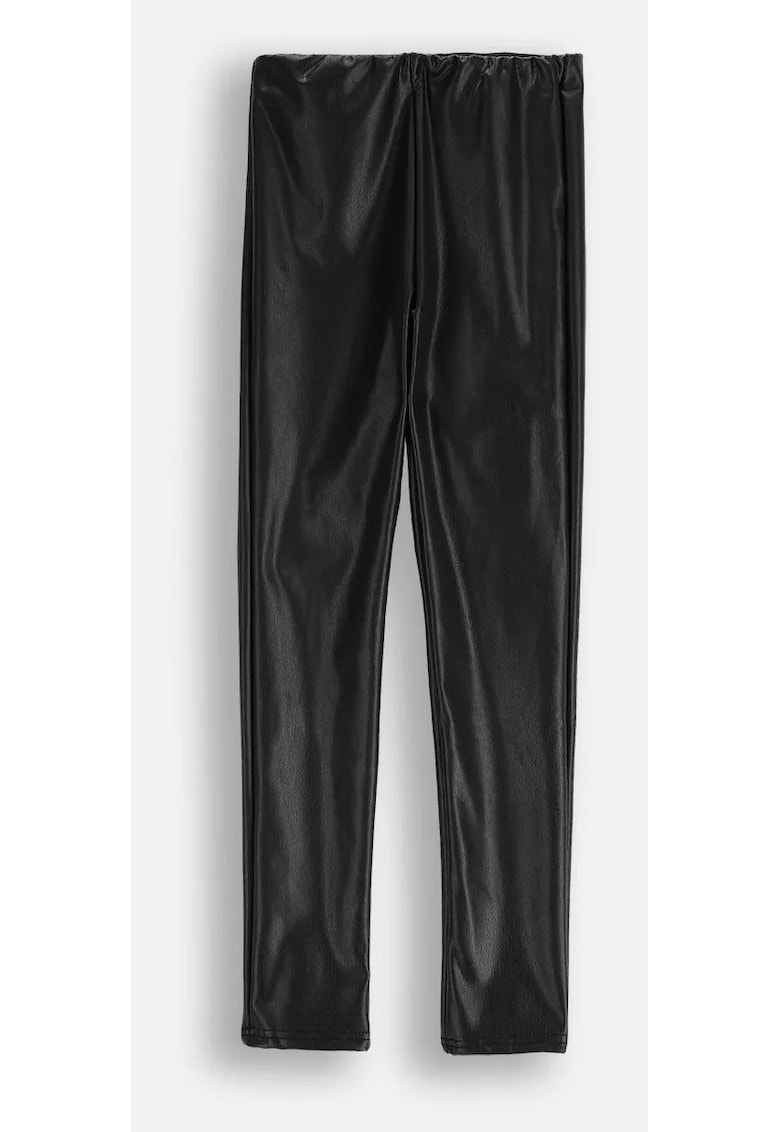 Colanti copii - negri - imitatie de piele - lungi - pentru fete