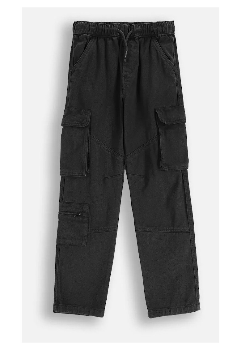 Pantaloni cargo cu talie cu snur -