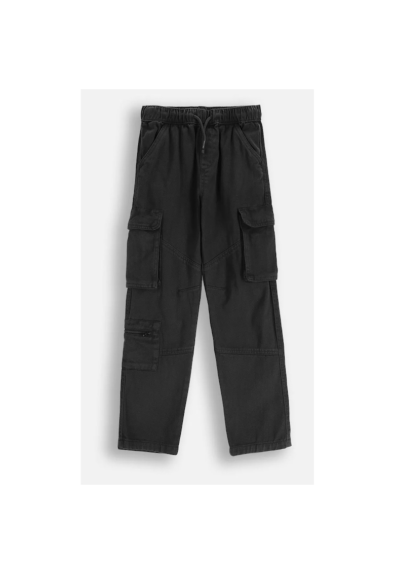 Pantaloni cargo cu talie cu snur -