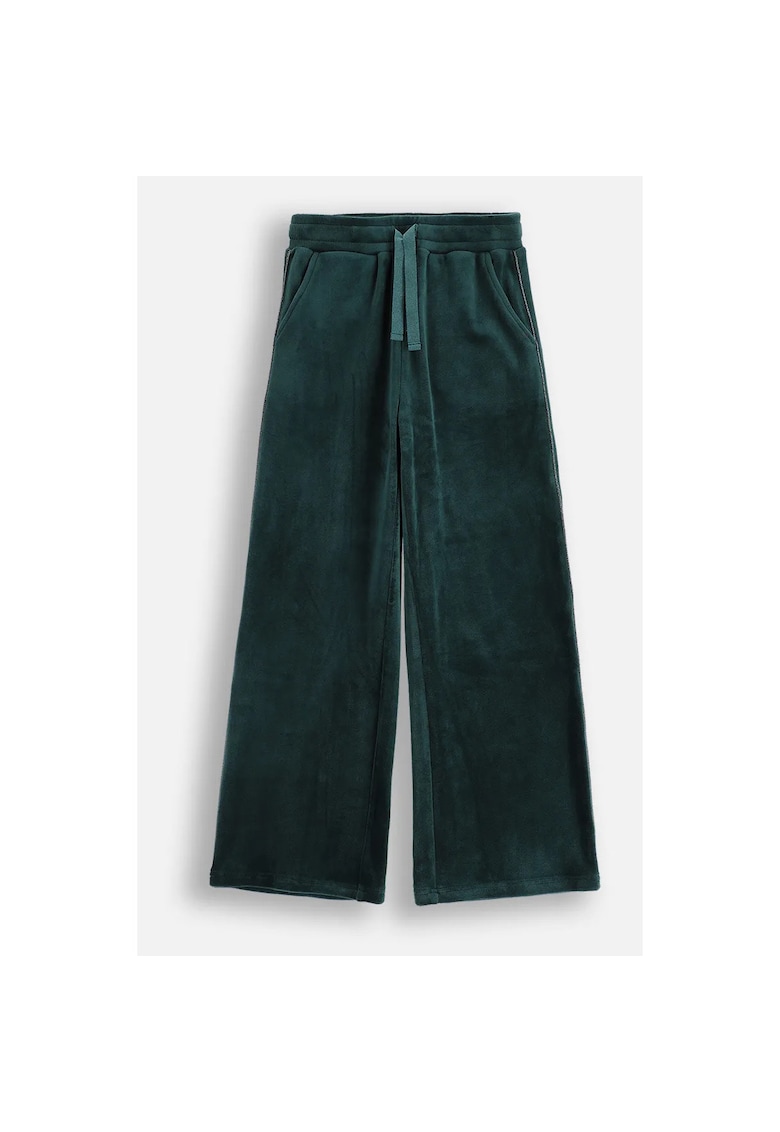 Pantaloni sport catifelati cu croiala ampla